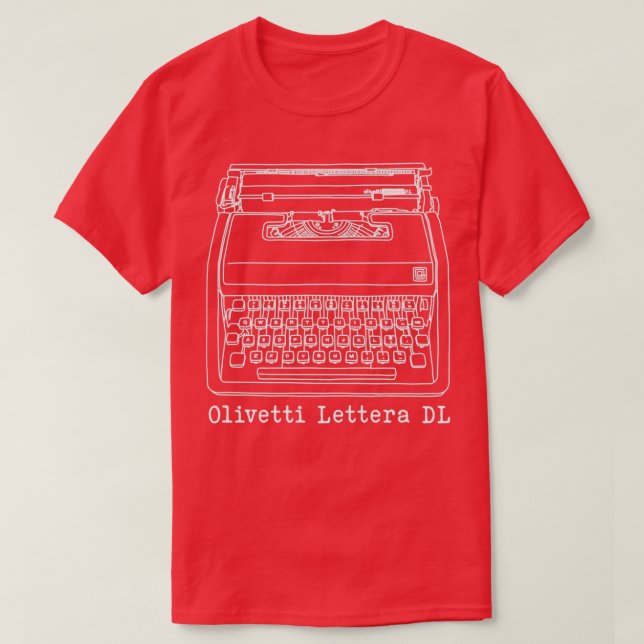 Olivetti Lettera DL white line drawing T-Shirt (Design Front)