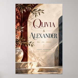 Olivia & Alexander Personalised Wedding Names and Poster