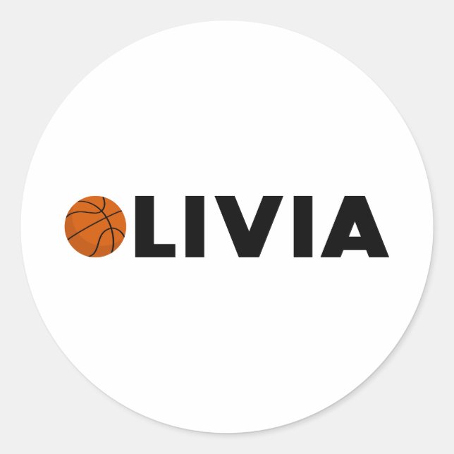 Olivia Basketball Classic Round Sticker (Front)