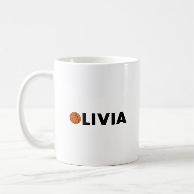 Olivia Basketball Coffee Mug (Left)