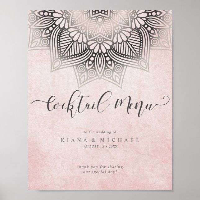Olivia Bosek Mandala Lace Cocktail Menu  ID478 Poster (Front)