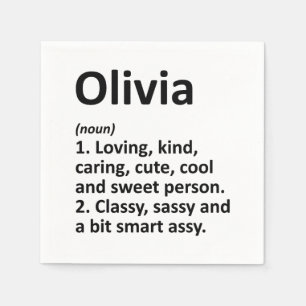 OLIVIA Definition Personalised Name Funny Birthday Napkin