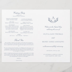Olivia Dusty Blue Catholic Wedding Mass Program