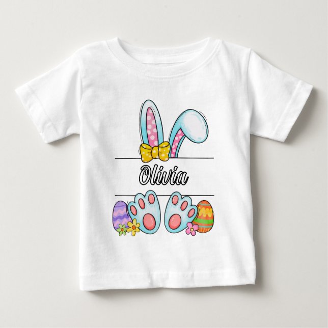 Olivia Easter Bunny Baby T-Shirt (Front)