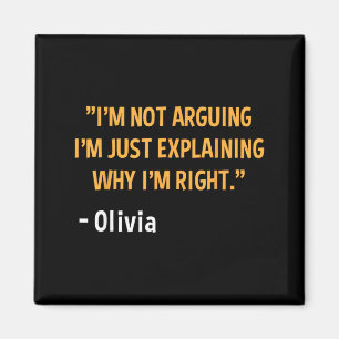 Olivia Gift Quote Personalised Funny Birthday Name Magnet