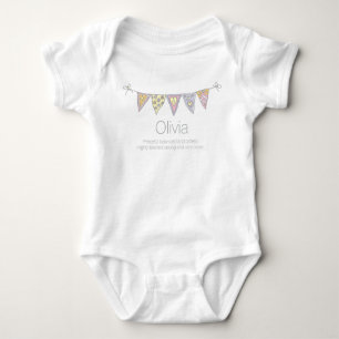 Olivia girls name meaning bunting flag t-shirt baby bodysuit