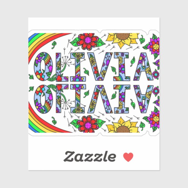  Olivia, Girl's Name Whimsical Digital Art (Sheet)