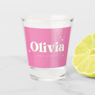 Olivia Happy Birthday Cake Shot Glass