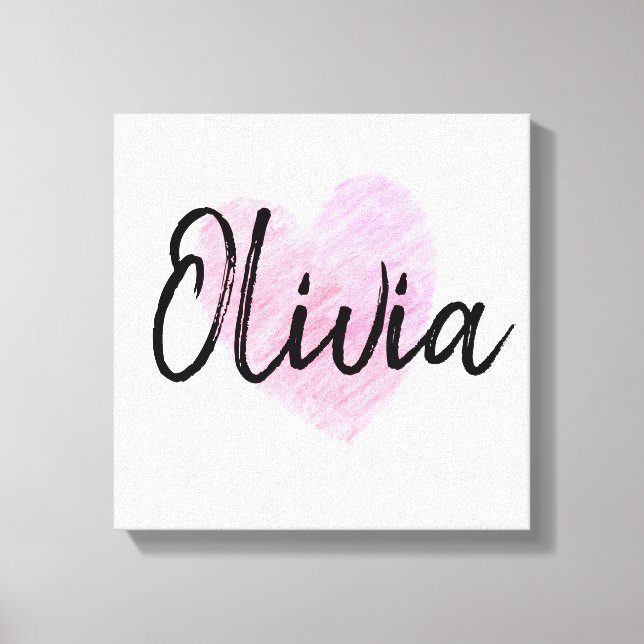 Olivia Heart Canvas Print (Front)