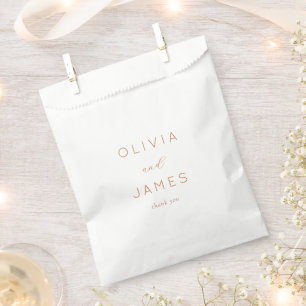 Olivia & James Copper Serif Favour Bags