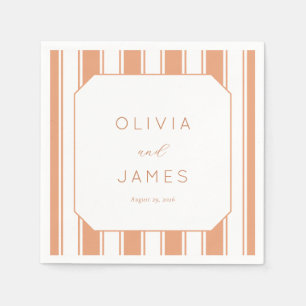 Olivia & James Vintage Peach Serif Napkin