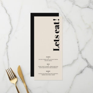 OLIVIA Modern Almond Black Celestial Wedding Guest Menu