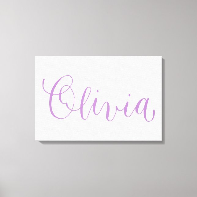 Olivia - Modern Calligraphy Name Design Canvas Print (Front)