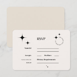 OLIVIA Modern Ivory Celestial RSVP Response Card