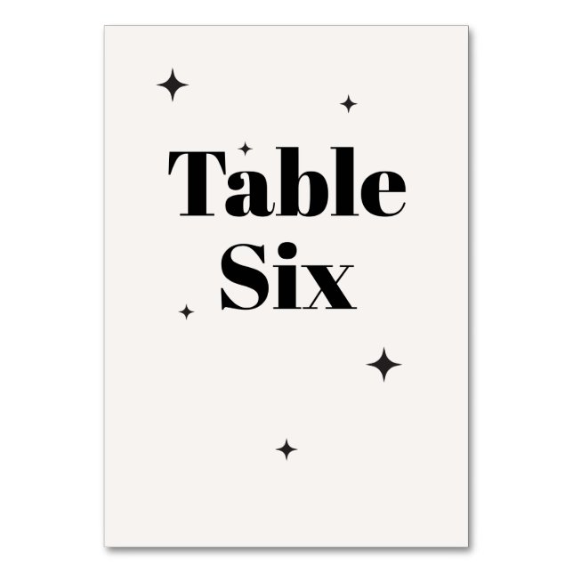 OLIVIA Modern Ivory Celestial Wedding Breakfast Table Number (Front)