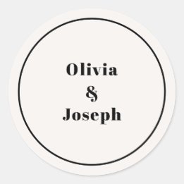OLIVIA Modern Ivory Classic Round Sticker