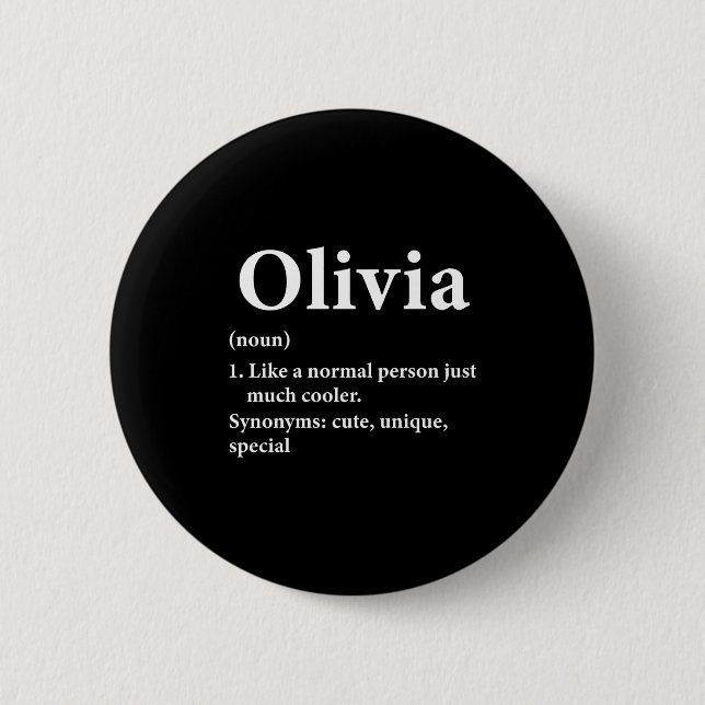 Olivia Name Definition Funny D  6 Cm Round Badge (Front)