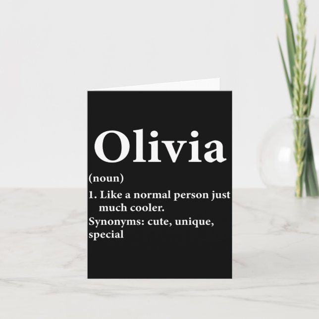 Olivia Name Definition Funny D  Card (Front)