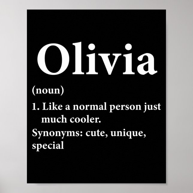 Olivia Name Definition Funny D  Poster (Front)