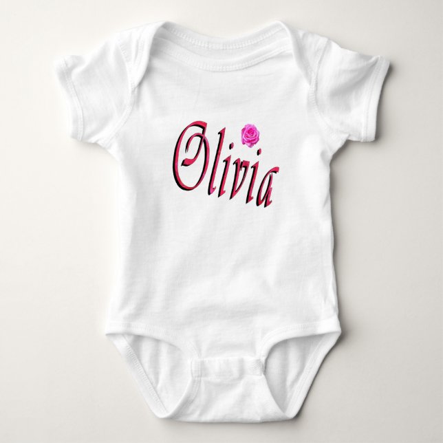 Olivia Name Logo, Baby Bodysuit (Front)