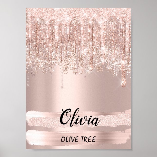 Olivia Name Meaning Birthday 16th Bridal Gift Poster (Front)