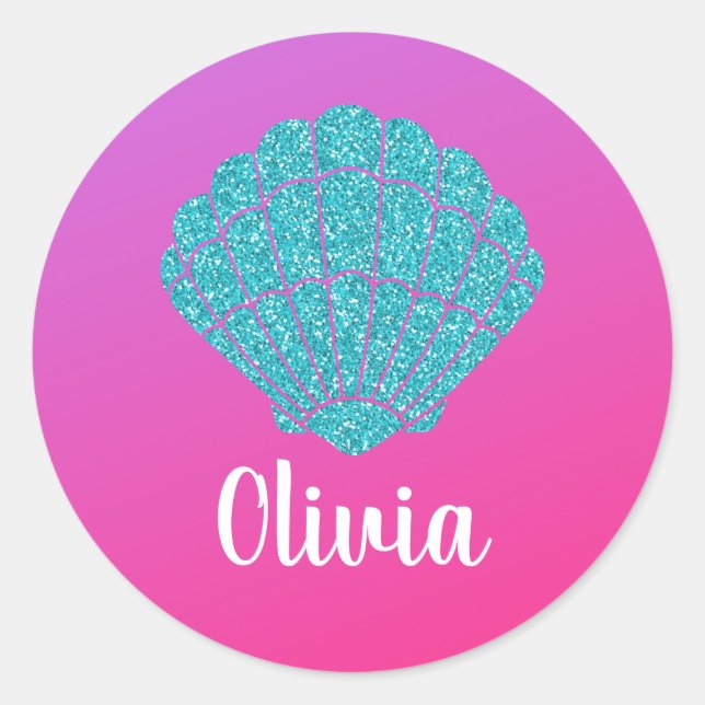 Olivia Name Stickers Labels School Book Mermaid (Front)