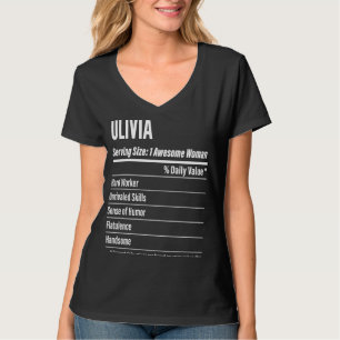 Olivia  Nutritional Facts Serving Size Calories T-Shirt
