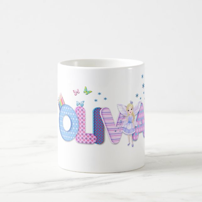 OLIVIA / personalised name illustration Coffee Mug (Center)