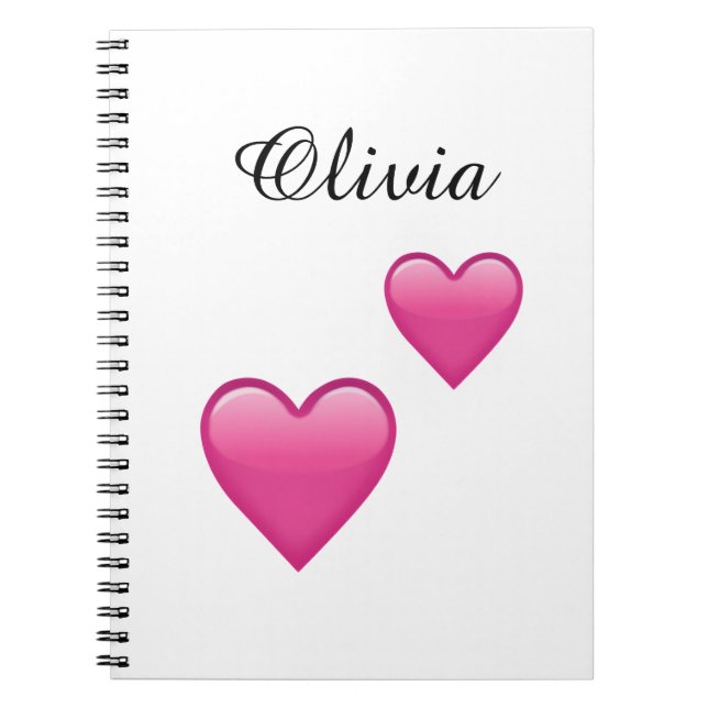 Olivia Personalized Emoji Hearts NoteBook (Front)