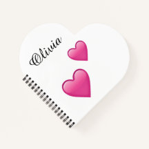 Olivia Personalized Emoji Hearts NoteBook