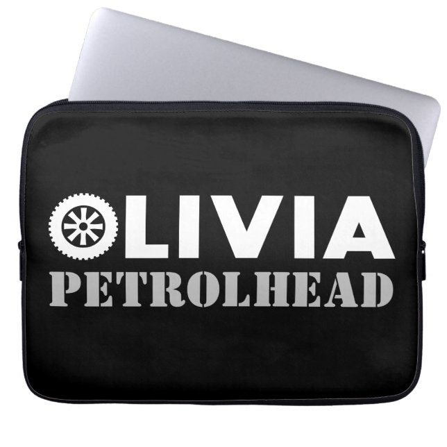 Olivia Petrol Head Laptop Sleeve (Front)