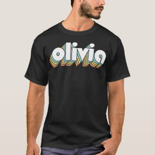 Olivia Retro Rainbow Typography Faded Style T-Shirt
