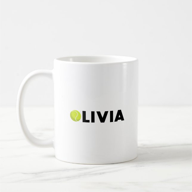 Olivia Tennis Coffee Mug (Left)