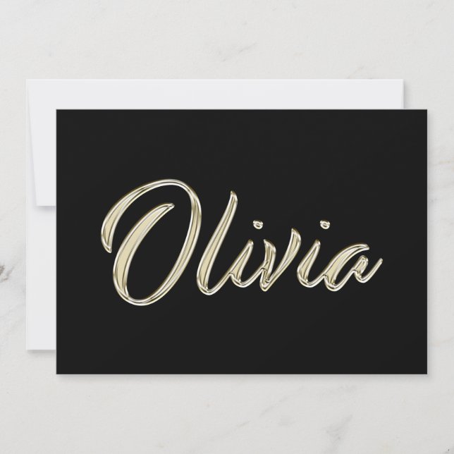 Olivia white gold Handwriting Card (Front)