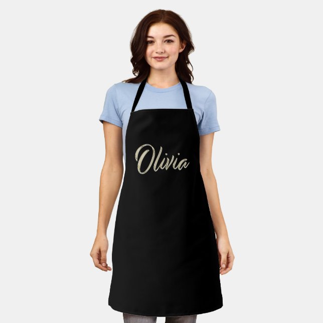Olivia white gold Handwriting Kitchen apron (Worn)