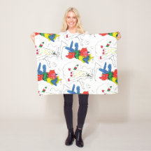 Olivia's basquiat inspired art Fleece Blanket