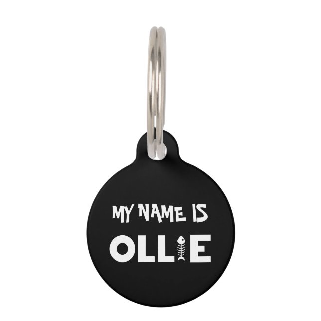 Ollie Cat Pet ID Tag (Front)