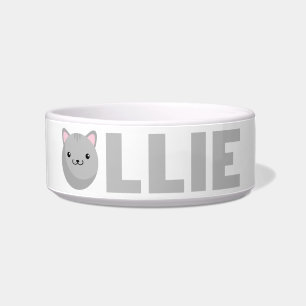 Ollie Grey or Ginger Cat Bowl