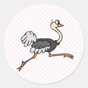 Ollie Ostrich Classic Round Sticker