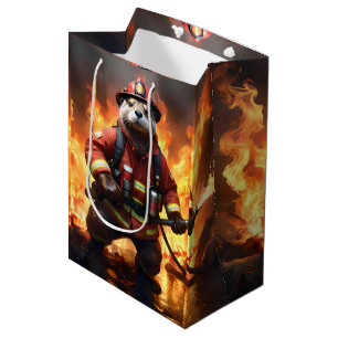 Ollie The Otter Fire Fighter, Medium Gift Bag