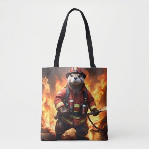 Ollie The Otter Fire Fighter,  Tote Bag
