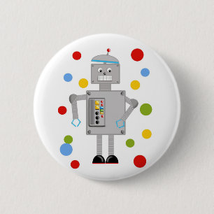 Ollie The Robot 6 Cm Round Badge