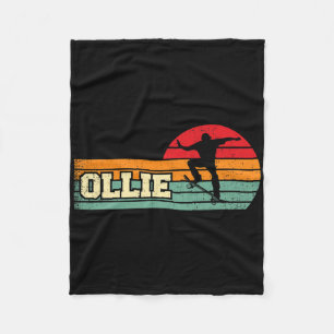 Ollie - Vintage Skateboarding Art Fleece Blanket