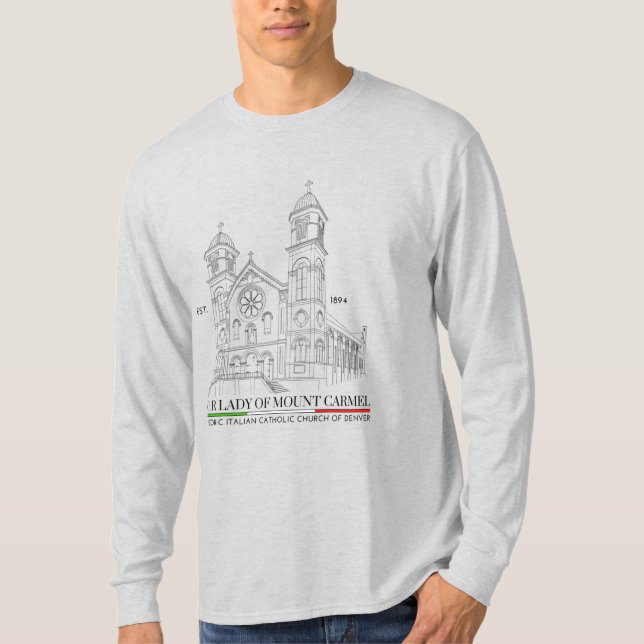 OLMC Line Logo Men's Long Sleeve T-Shirt Ash (Front)