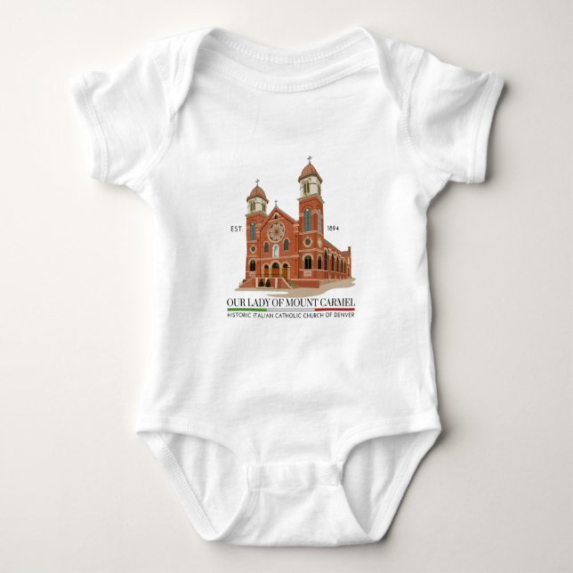 OLMC Logo One-Piece Baby Bodysuit (Front)
