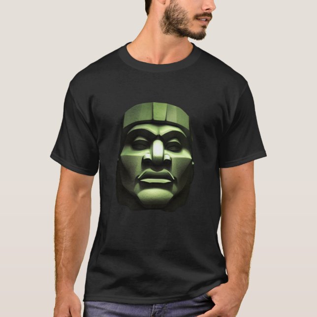 Olmec Colossal Head Painting Giant Statues Mexico  T-Shirt (Front)
