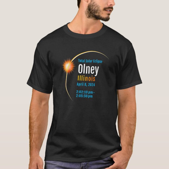 Olney Illinois Il Total Solar Eclipse 2024 1 T-Shirt (Front)