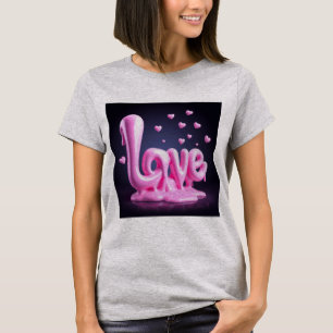 olographic 3D Iridescent Heart T-Shirt