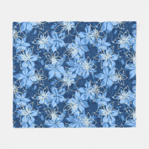 Olowalu Hibiscus Hawaiian Camo Aloha Shirt Print Fleece Blanket
