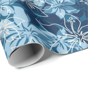 Olowalu Hibiscus Hawaiian Camo Wrapping Paper